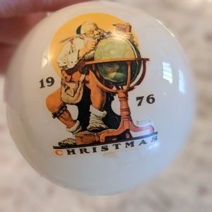 Norman Rockwell 1976 Christmas Ornament Santa Mapping his Route VTG